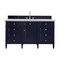 James Martin Vanities Brittany 60" Single Vanity, Victory Blue, w/ 3 CM Siberian Silestone Top w/FreePower Wireless Charger 650-V60S-VBL-FSFR - alternate 1