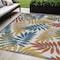 Homeroots 5' X 8' Ivory Yellow Orange Green And Blue Botanical Leaves Indoor Outdoor Area Rug 546675 - alternate 5