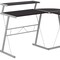 Homeroots 48" Dark Brown and Silver L Shape Computer Desk 333400 - alternate 1