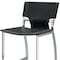 Homeroots Set of Two 25" Gray and Silver Faux Leather and Metal Low Back Counter Height Bar Chairs, 2PK 555050 - alternate 3