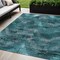 Homeroots 5' X 8' Teal Blue Aqua And Gray Abstract Washable Indoor Outdoor Area Rug 587153 - alternate 1