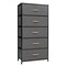 Homeroots 23" Gray and Black Steel and Fabric Five Drawer Chest 484709 - alternate 1
