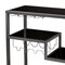 Homeroots Black and Gray Glass Rolling Bar Cart With Wine Storage 402577 - alternate 3