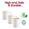 Smarty Had A Party 8 oz. White with Gold Edge Rim Round Plastic Coffee Mugs (120 Mugs), 120PK 6934-WHG-CASE - alternate 5