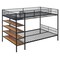 Homeroots Black Twin Over Full Industrial Metal Bunk Bed With Shelves 592811 - alternate 6