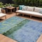Homeroots 10' X 14' Blue And Lime Green Abstract Washable Indoor Outdoor Area Rug 618606 - alternate 1