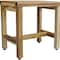 Homeroots Compact Rectangular Teak Shower Or Outdoor Bench In Natural Finish 376750 - alternate 5