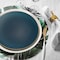Smarty Had A Party 10.25" Navy with Gold Rim Organic Round Disposable Plastic Dinner Plates (120 Plates), 120PK 930NG-CASE - alternate 7