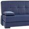 Homeroots 75" Blue Faux Leather Sleeper Sofa And Toss Pillows With Brown Legs 607185 - alternate 4