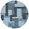 Homeroots 8' Sky Blue Denim Blue And Gray Round Geometric Washable Indoor Outdoor Area Rug 613237 - alternate 4