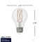 Bulbrite LED Filament, 9 Watt Dimmable A19 Light Bulb, Clear Glass Finish, E26 Base, 4000K, 1100 Lumens, 4PK 862302 - alternate 7