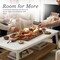 Alaterre Furniture Calais Modern 48 in Coffee Table 2-Tier Wooden Rectangular Table with Woven Storage Shelf AFTBL-045 - alternate 7