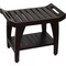 Homeroots Contemporary Teak Shower Bench With Shelf And Handles In Brown Finish 376682 - alternate 4
