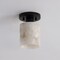 Jonathan Y Jules 5.13" 1-Light Modern Contemporary Alabaster/Iron Cylinder LED Semi Flush Mount, White Marbling/ JYL1206B - alternate 6