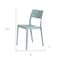 Homeroots Set of Two Baby Blue Heavy Duty Plastic Outdoor Stacking Accent Chairs, 2PK 565223 - alternate 4
