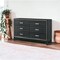 Homeroots 63" Black Solid and Manufactured Wood Six Drawer Double Dresser 490484 - alternate 3