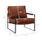 Homeroots 27" Dark Brown Faux Leather And Black Arm Chair 526387 - alternate 3