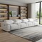 Homeroots 175" White Italian Leather Reclining Metal USB Sofa 720416 - alternate 6