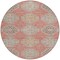 Homeroots 8' Salmon And Beige Round Floral Washable Indoor Outdoor Area Rug 610777 - alternate 7