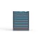 Strong Hold 8 drawer cabinet - (4x 2ft, 2x 3ft, 2x 4ft) - Blue accents - Electronic Lock S3036-PPRAS-0804FS - alternate 1