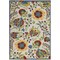 Homeroots 6' X 9' Ivory Green Red And Yellow Floral Indoor Outdoor Area Rug 546682 - alternate 1