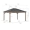Sunjoy 13 ft. x 15 ft. Cedar Framed Gazebo with Brown Steel and Polycarbonate Hip Roof Hardtop A102007650 - alternate 5