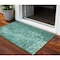 Homeroots 3' X 5' Teal Blue Ikat Washable Indoor Outdoor Area Rug 577001 - alternate 1