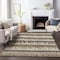 Homeroots 5' X 8' Brown Beige And Ivory Striped Washable Indoor Outdoor Area Rug 598323 - alternate 7
