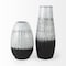 Homeroots 19" Black Gray And White Abstract Cylinder Ceramic Table Vase 397507 - alternate 1