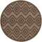 Homeroots 4' Dark Brown And Light Brown Round Geometric Indoor Outdoor Area Rug 573904 - alternate 7