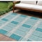 Homeroots 10' X 14' Teal Blue Gray And Ivory Plaid Washable Indoor Outdoor Area Rug 597594 - alternate 1