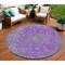 Homeroots 8' Purple And Gray Round Medallion Washable Indoor Outdoor Area Rug 616294 - alternate 1