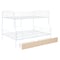 Homeroots White Full Over Queen Contemporary Metal Bunk Bed With Drawers 590300 - alternate 4