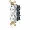 Leviton Straight Blade Receptacle, 5-20R, 20 A, 125V AC, Flush Mount, Self-Grounded M5362-SGW - alternate 1