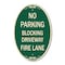Signmission No Blocking Driveway Fire Lane, 12 Inch X 18 Inch Architectural Oval, Heavy Gauge Aluminum A-OV-G-1218-23852 - alternate 1