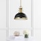 Jonathan Y Homer 13" 1-Light Modern Industrial Metal LED Dome Pendant, Black/Brass Gold JYL9536A - alternate 8