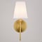 Vaxcel Briar 1 Light Gold Brass Traditional Wall Sconce White Linen Shade W0473 - alternate 5