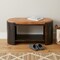 Homeroots 35in Brown Genuine Leather and Solid Wood Upholstered Storage Bench With Shelves 723434 - alternate 5