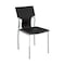 Homeroots Set of Four Black and Silver Metal and Leather Partially Open Back Dining Side Chairs, 4PK 553901 - alternate 1