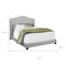 Homeroots Light Gray and Gray Wood Tufted Upholstered Queen Bed Frame with Nailhead Trim 333317 - alternate 8