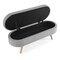 Homeroots 44" Gray and Brown Linen Upholstered Storage Bench with Flip Top 555445 - alternate 7