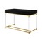 Homeroots 48" Black Clear and Gold Wood Acrylic and Stainless Steel Writing Desk With Two Drawers 543747 - alternate 9
