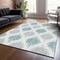 Homeroots 9' X 12' Aqua Teal Blue And Ivory Ikat Washable Indoor Outdoor Area Rug 589072 - alternate 4