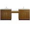 James Martin Vanities Bellshire 96" Dual Vanity Set w/ 24" Make-Up Counter, Honey Oak w/3 cm Ethereal Noctis Silestone Top 660-VMC96-HNO-3ENC - alternate 1