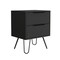 Homeroots 22" Black Wood Two Drawer Nightstand 478271 - alternate 5