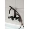 Kingston Brass Three-Handle 2-Hole Adjustable Wall Mount Clawfoot Tub Faucet with Knurled Handle and Hand Shower AE8455RKX - alternate 3