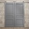 Sartodoors Modern Double Barn Door 64 x 96 inches, Ego 5012 Painted Grey Oak, 13FT Silver Rail Track Set, So EGO5012DB-S-SEK-6496 - alternate 4