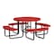 Leisure Craft Round Picnic Table, Red, Surface Mount, 46 in T46ROSM-RED - alternate 1