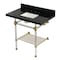 Kingston Brass 36-Inch Black Granite Console Sink with Acrylic Legs and Shelf, 8-Inch, 3-Hole KVPK36KASQB7 - alternate 1