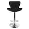 Elama 2 Piece Diamond Tufted Faux Leather Adjustable Bar Stool in Black with Chrome Trim and Base ELM-712-BLK - alternate 7